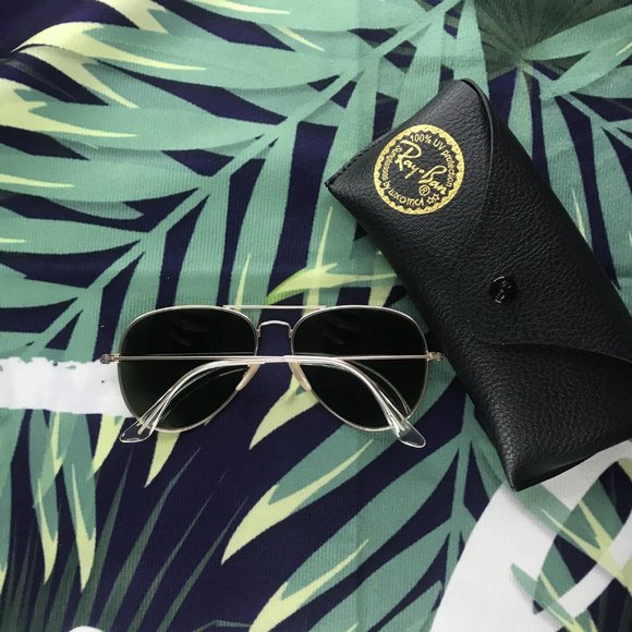 Ray-Ban Aviator Flash POLARIZED Gold Sunglasses RB3025 main image 4